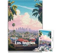 Jigsaw Puzzles for Adults 1000 Pieces Los Angeles Skyline Art Educational Family Game Pattern Assembly Secret Santa Gifts Size 38x52cm