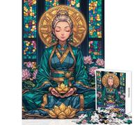 Jigsaw Puzzles for Adults 1000 Pieces Lotus Girl Impossible Game Learning Educational Anti-Stress Toys Improving Love between Couples (38x26cm)