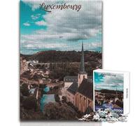 Jigsaw Puzzles for Adults 1000 Pieces Luxembourg City Educational Family Game Pattern Assembly Secret Santa Gifts Size 38x26cm