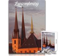 Jigsaw Puzzles for Adults 1000 Pieces Luxembourg City Educational Family Game Pattern Assembly Secret Santa Gifts Size 38x52cm