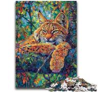 Jigsaw Puzzles for Adults 1000 Pieces Lynx in A Tree Adult Puzzles,family Fun Games Is Ideal As A Gift for The Whole Family (50x75cm)