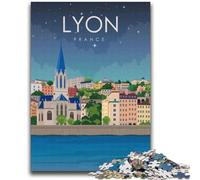 Jigsaw Puzzles for Adults 1000 Pieces Lyon France Travel Art Help The Brain Exercise Addictive Toys to Cultivate Patience A Work of Art (size 38x52cm)