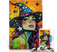 Jigsaw Puzzles for Adults 1000 Pieces Magic Witch Made of cardboard，for age 14 years and over Intellectual decompression educational toy 。size：38x52cm