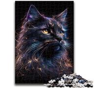 Jigsaw Puzzles for Adults 1000 Pieces Magical Cat Toys Educational Games Stress Relieving Suitable for Desktop Decoration 26x38cm