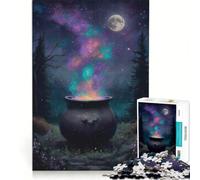 Jigsaw Puzzles for Adults 1000 Pieces Magical Cauldron Under The Moonlight Educational Games Precision Cutting Artists' Collection Fine Arts 38x26cm
