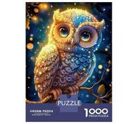 Jigsaw Puzzles for Adults 1000 Pieces Magical Cute Glitter Owl 1 Jigsaw Puzzle Relaxing Games Precision Cutting Unique Birthday And Xmas Gifts 52x38cm/1000pcs