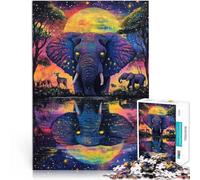 jigsaw puzzles for adults 1000 pieces Majestic elephant Made of cardboard for and from 14 years and over unique challenge game Offered as gifts for the whole family。size：38x52cm/14.96x20.47inch