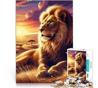 Jigsaw Puzzles for Adults 1000 Pieces Majestic Lion at Sunset Spielspielzeug Tolles Geschenk für Spiele38x52cm