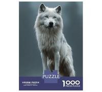 Jigsaw Puzzles for Adults 1000 Pieces Majestic White Wolf Portrait Jigsaw for Adults Family Game Staycation Kill Time Great Gift for Gaming 38x26cm/1000pcs