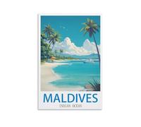 Jigsaw Puzzles for Adults 1000 Pieces Maldives Indian Ocean DIY Funny Parent-Child Educational Game Toy Sunset Puzzle Gift for Mom, Wife, Friend 70x50cm