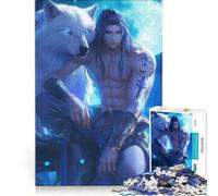 Jigsaw Puzzles for Adults 1000 Pieces Man with A Fox Relax Games Enhance Memory Unique Gifts for Birthday And Christmas 50x75cm