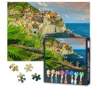 Jigsaw Puzzles for Adults 1000 Pieces - Manarola Village, Cinque Terre Art with Premium Puzzle Board, Challenging 1000-Piece Jigsaw Puzzle for Adult(27.5x19.7 Inches)