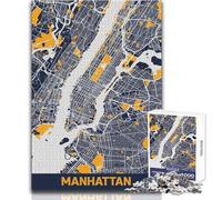 Jigsaw Puzzles for Adults 1000 Pieces Manhattan Educational Family Game Pattern Assembly Secret Santa Gifts Size 38x26cm