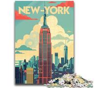 Jigsaw Puzzles for Adults 1000 Pieces Manhattan Retro Poster Educational Games DIY Toys for Is Ideal As A Gift for The Whole Family (size 50x70cm)