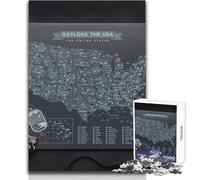 Jigsaw Puzzles for Adults 1000 Pieces Maps Poster Educational Family Game Pattern Assembly Secret Santa Gifts Size 50x75cm