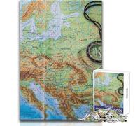 Jigsaw Puzzles for Adults 1000 Pieces Maps Poster Educational Family Game Pattern Assembly Secret Santa Gifts Size 50x75cm