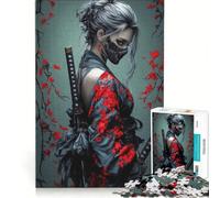 Jigsaw Puzzles for Adults 1000 Pieces Masked Ninja Woman with Katanas Relax Games Enhance Memory Unique Gifts for Birthday And Christmas 38x26cm
