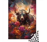 Jigsaw Puzzles for Adults 1000 Pieces Matador's Colorful Psychedelic Rose Wooden Jigsaw Puzzle Educational Puzzle Family Game for Teenager Birthday 1000pcs (75x50cm)