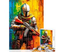 Jigsaw Puzzles for Adults 1000 Pieces Medieval Warrior with AK- Impossible Game Learning Educational Anti-Stress Toys Improving Love between Couples (38x26cm)