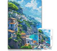 Jigsaw Puzzles for Adults 1000 Pieces Mediterranean Pixel Art Educational Family Game Pattern Assembly Secret Santa Gifts Size 50x75cm