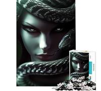Jigsaw Puzzles for Adults 1000 Pieces Medusa Close-up Portrait for Educational Game Learning Educational Toys Secret Santa Gifts Home Decoration (Size 75x50cm)