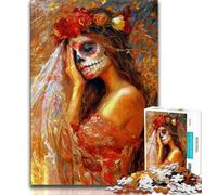 Jigsaw Puzzles for Adults 1000 Pieces Mexican Style Skull,Educational Games Home Decoration Is Ideal As A Gift for The Whole Family (75x50cm)