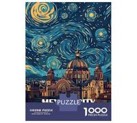 Jigsaw Puzzles for Adults 1000 Pieces Mexico City Starry Night Art Jigsaw Puzzle Relaxing Games Difficult Hard Challenging To Complete 52x38cm/1000pcs