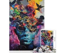Jigsaw Puzzles for Adults 1000 Pieces Mind Blown Street Art Impossible Game Learning Educational Anti-Stress Toys Improving Love between Couples (38x52cm)