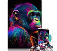 Jigsaw Puzzles for Adults 1000 Pieces Monkey Animal Pop Art Teenager Puzzles,Challenging Game for Is Ideal As A Gift for The Whole Family (size 38x26cm)