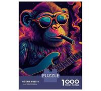 Jigsaw Puzzles for Adults 1000 Pieces Monkey Rockstar Vibes-2 Puzzles for Adults Relaxing Games Birthday Present Challenging To Complete 52x38cm/1000pcs