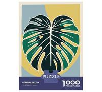 Jigsaw Puzzles for Adults 1000 Pieces Monstera Leaf Print Jigsaw for Adults Family Game Staycation Kill Time Great Gift for Gaming 38x26cm/1000pcs