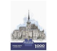 Jigsaw Puzzles for Adults 1000 Pieces Mont Saint Michel Puzzles for Adults Family Games Difficult Hard Challenging To Complete 70x50cm/1000pcs