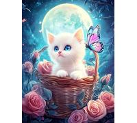 Jigsaw Puzzles for Adults 1000 Pieces Moonlit Night Cat, 75x50cm 1000 pieces puzzles for adults, Educational Game Challenge Toy, Impossible Puzzle for Family Activity