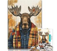 Jigsaw Puzzles for Adults 1000 Pieces Moose in Autumn,Educational Games Home Decoration Is Ideal As A Gift for The Whole Family (38x26cm)