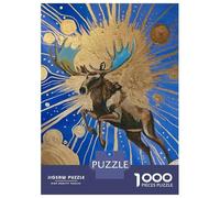 Jigsaw Puzzles for Adults 1000 Pieces Moose Over The Moon Adult Jigsaw Hands-on Game Pattern Assembly Challenging To Complete 70x50cm/1000pcs