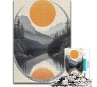Jigsaw Puzzles for Adults 1000 Pieces Mountain Lake with Sun And Reflection Unique Challenge Game Stress Reliever Birthday Gifts 38x52cm(1000pcs)