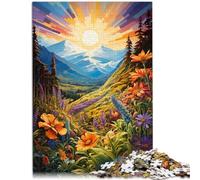 jigsaw puzzles for adults 1000 pieces Mountain landscape wild flowers Hand speed competition 26x38cm gifts for friends and family