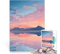 Jigsaw Puzzles for Adults 1000 Pieces Mountain Reflection Sunset Für Familienspaß Lernspiel für Geburtstag, Weihnachten75x50cm