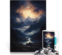 Jigsaw Puzzles for Adults 1000 Pieces Mountains at night Relax Games 26x38cm is ideal as gifts for the whole family for Age 14