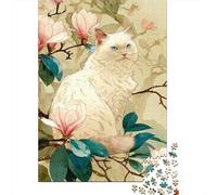 Jigsaw Puzzles for Adults 1000 Pieces Muppet Cat Jigsaw Puzzle White Cat Wood Puzzle Family Decoration Multi Colour Fantasy & Mythology Therapeutic Fun 1000pcs (75x50cm)