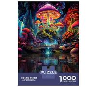 Jigsaw Puzzles for Adults 1000 Pieces Mushroom Fantasy World Jigsaw Puzzle Relaxing Games Precision Cutting Unique Birthday And Xmas Gifts 38x26cm/1000pcs