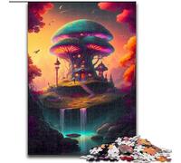 Jigsaw Puzzles for Adults 1000 Pieces Mushroom House, for Age 14 Years And over Home Decor As A Gift for The Whole Family And Friends (Size 26x38cm)