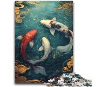 Jigsaw Puzzles for Adults 1000 Pieces Mysterious Koi 1000 Pieces for Adults,Quiz Game for Is Ideal As A Gift for The Whole Family (38x26cm)