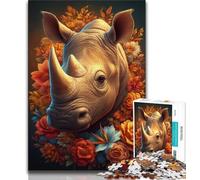 Jigsaw Puzzles for Adults 1000 Pieces Mysterious Rhino Adult Jigsaw,Challenging Family Activity Games DIY Toy for Home Wall Decor Gifts (size 38x26cm)
