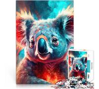 Jigsaw Puzzles for Adults 1000 Pieces Mystical Neon Koala Bear Educational Stress Relief Toy 26x38cm for Home Decoration for Age 14+