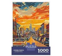 Jigsaw Puzzles for Adults 1000 Pieces Nashville Cityscape Sunset Jigsaws for Adults Relax Games Wall Decoration Educational Challenge 52x38cm/1000pcs