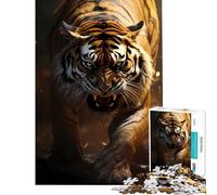 Jigsaw Puzzles for Adults 1000 Pieces Natural Wild Tiger Animal for Educational Game Learning Educational Toys Secret Santa Gifts Home Decoration (Size 38x26cm)