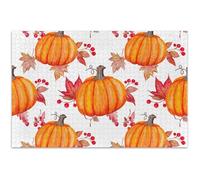 Jigsaw Puzzles for Adults 1000 Pieces Nature Watercolor Pumpkins Gifts for Puzzle Lovers Family Fun Puzzle Animal Painting Decor, 29.5x19.7 Inch
