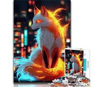Jigsaw Puzzles for Adults 1000 Pieces Neon Fox Jigsaw,learning Educational for Is Ideal As A Gift for The Whole Family (size 38x26cm)