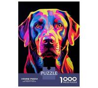 Jigsaw Puzzles for Adults 1000 Pieces Neon Labrador Jigsaw Puzzle Relaxing Games Precision Cutting Unique Birthday And Xmas Gifts 52x38cm/1000pcs